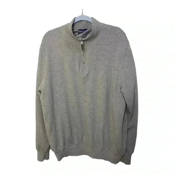 Fairway & Greene the Natural lined Merino wool quarter zip golf sweater size XXL - Picture 1 of 5